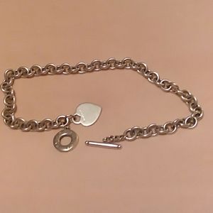 Tiffany & Co. Silver Heart & Toggle Necklace